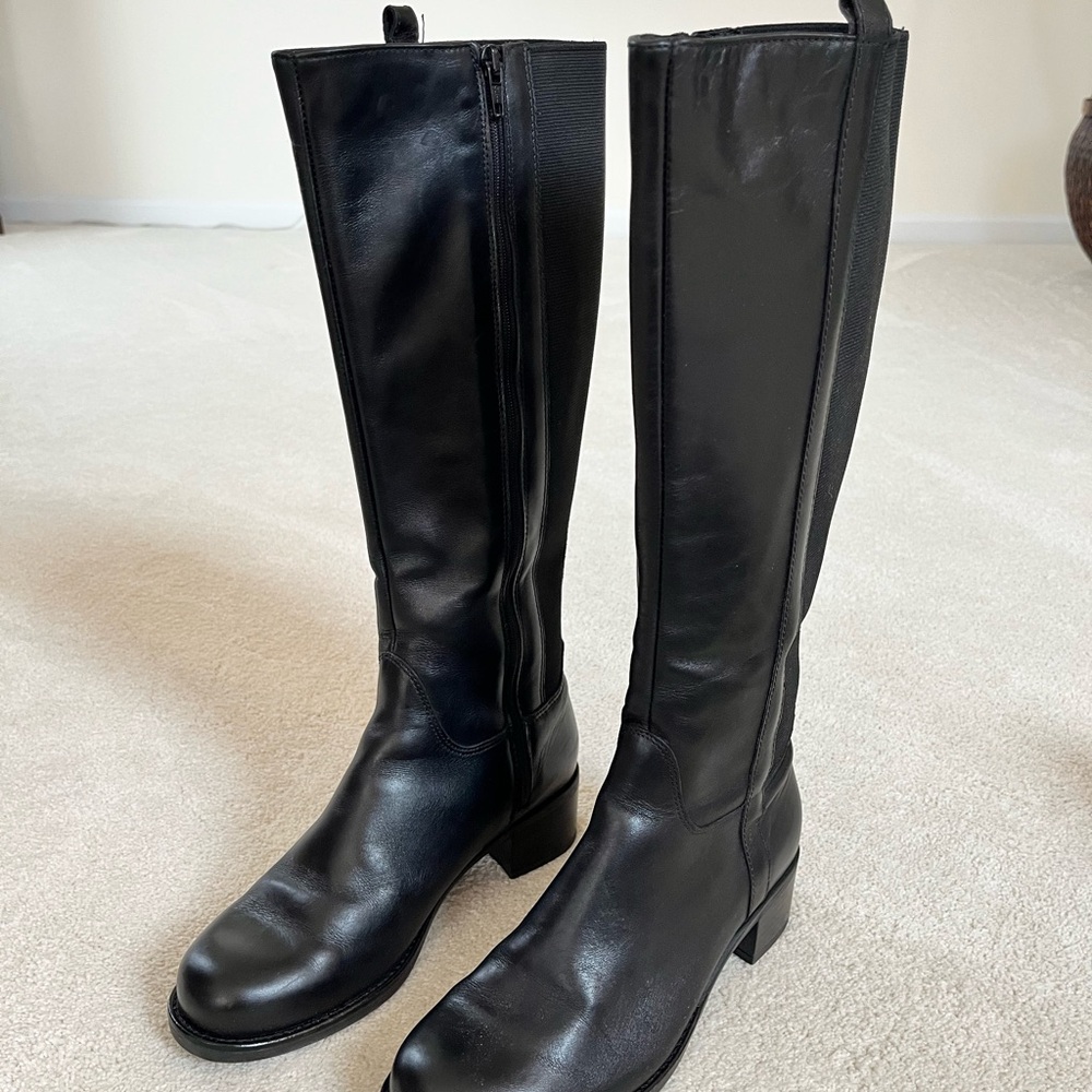 La Canadienne - Women's Black Leather Knee-High Boots